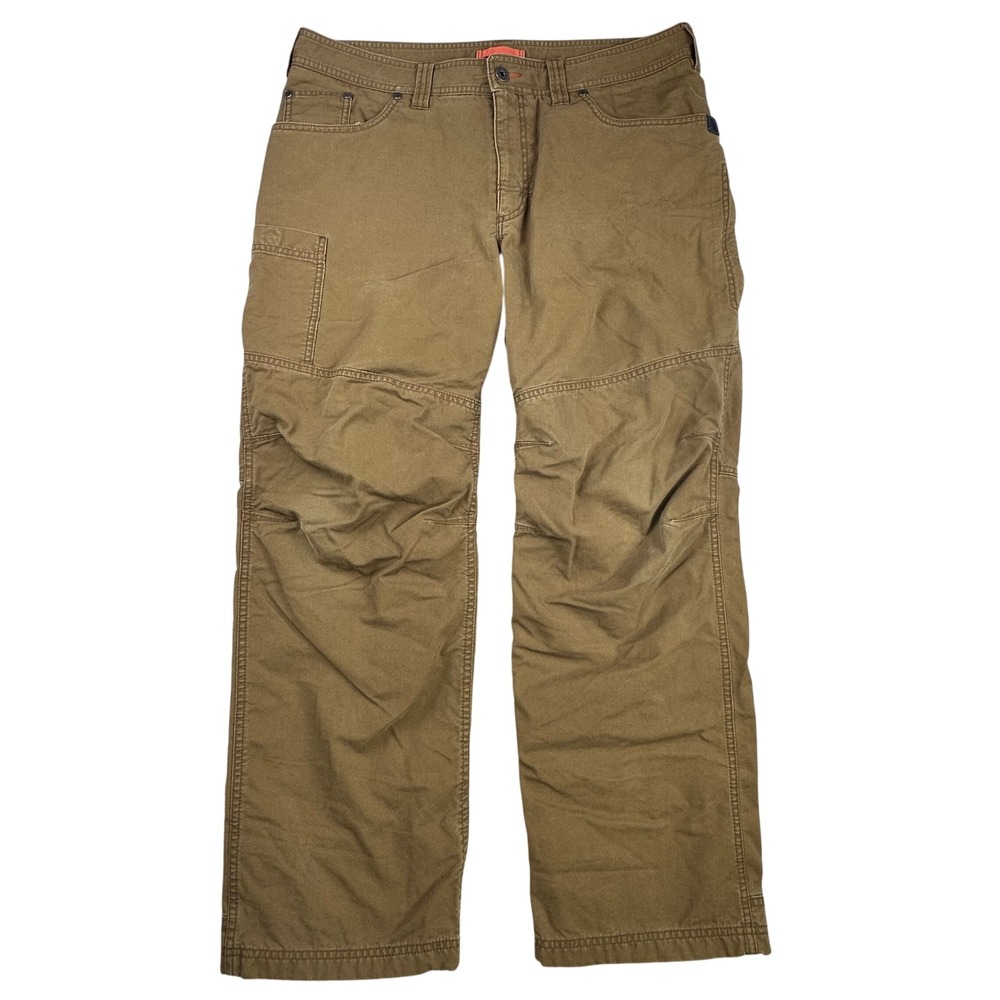 LL Bean Mens Reinforced Knee Utility Pants Tan Cargo Fleece Lined 36x30‎ 291691